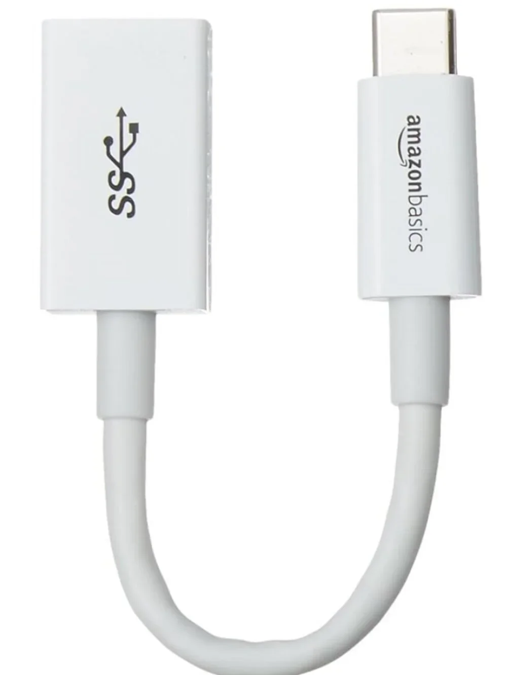 Amazon Basics USB-C to USB-A Gen1 Adapter Cable Converter, 5Gbps High White NIB